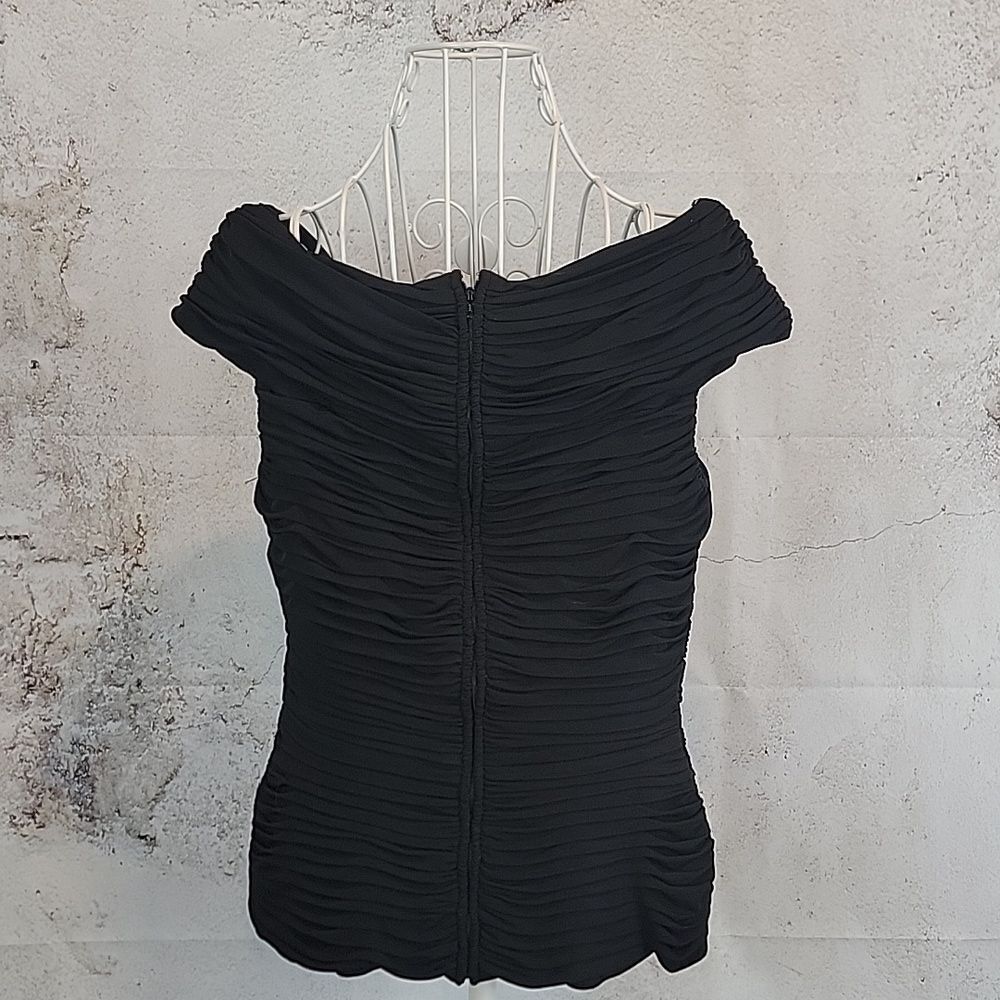 Cache Luxe Elegant Black Women's Special Occasion Top Size L - Picture 7 of 12